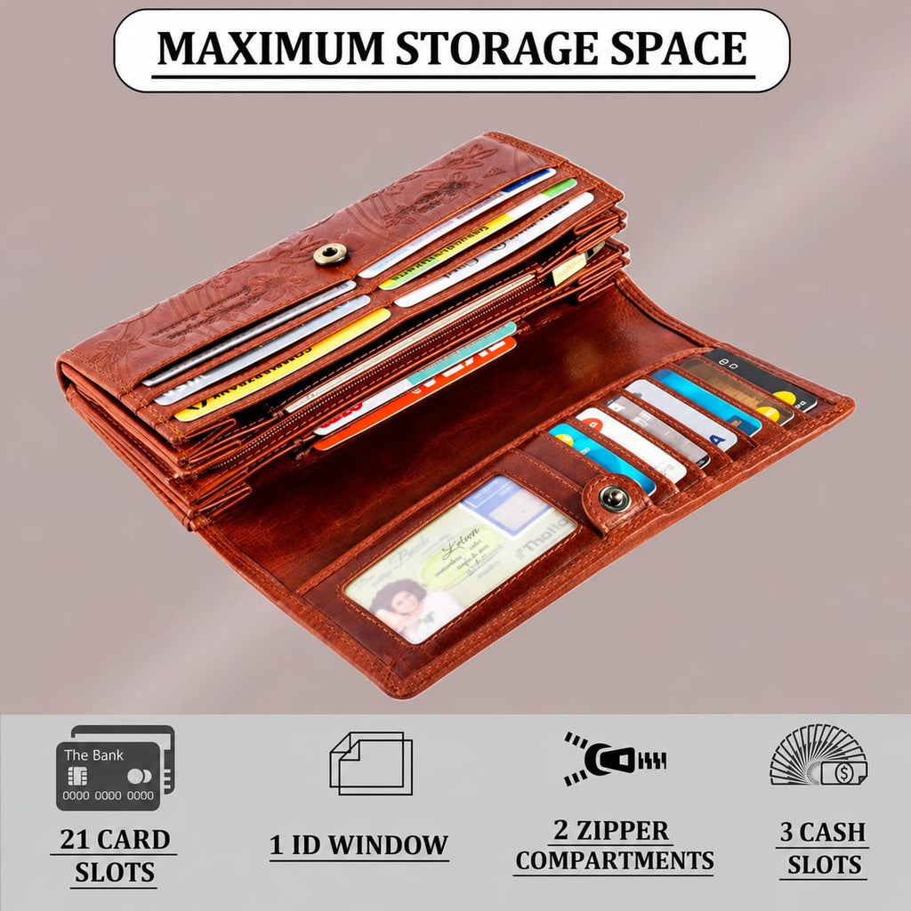 Tierra long format wallet flap